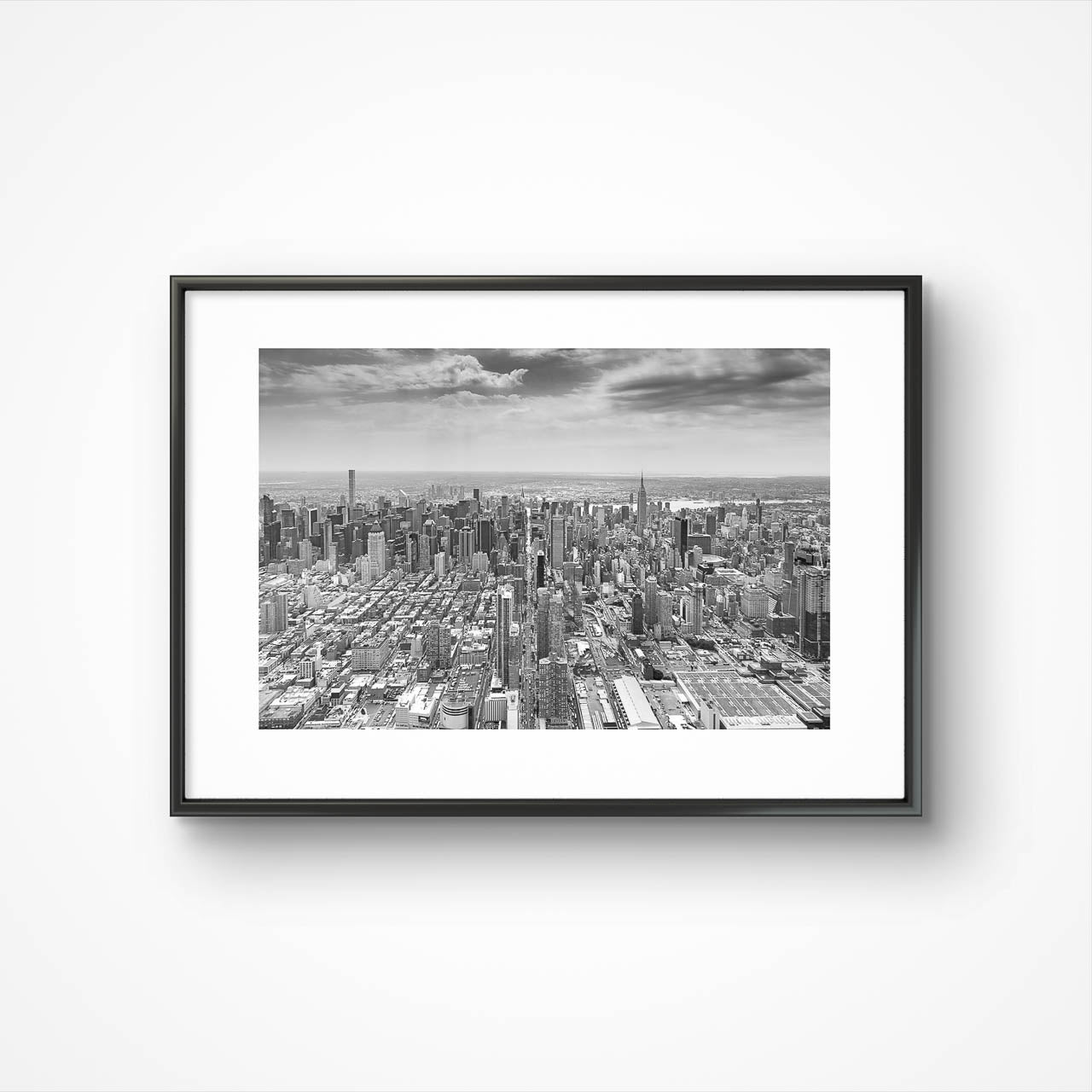 Manhattan's iconic 42nd Street stretching for its entire two-mile length. Captured from a helicopter, Fine Art Photography Print. Limited Edition. New York City, USA, 42 Street.