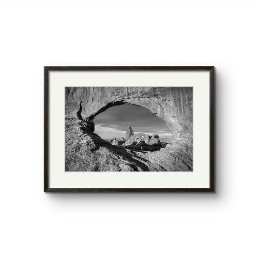 Fine art photography print of Arches National Park, Utah, United States. Turret Arch. Rock arch. View of Turret Arch. Moab, Utah, USA